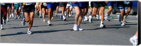 Framed Low section view of people running in a marathon, Chicago Marathon, Chicago, Illinois Print