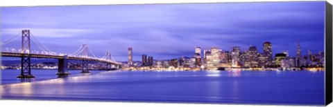 Framed Bay Bridge at Dusk, San Francisco, California Print