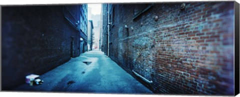 Framed Buildings along an alley, Pioneer Square, Seattle, Washington State, USA Print