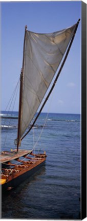 Framed Canoe in the sea, Honolulu, Pu&#39;uhonua o Honaunau National Historical Park, Honaunau, Hawaii, USA Print