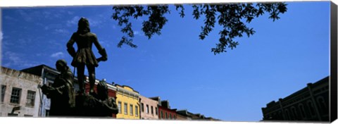 Framed Statues in front of buildings, French Market, French Quarter, New Orleans, Louisiana, USA Print