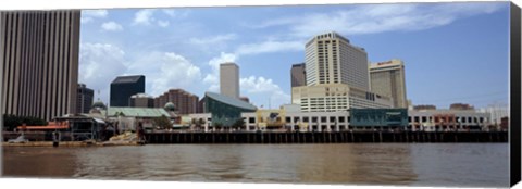 Framed Buildings viewed from the deck of a ferry, New Orleans, Louisiana, USA Print