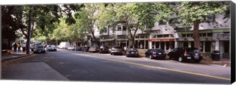 Framed Cars parked at the roadside, College Avenue, Claremont, Oakland, Alameda County, California, USA Print