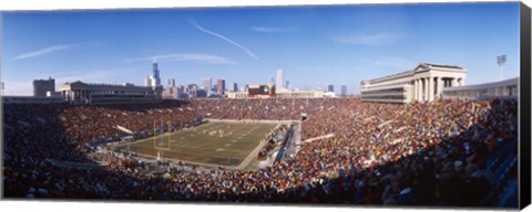 Framed Spectators watching a football match, Soldier Field, Lake Shore Drive, Chicago, Cook County, Illinois, USA Print