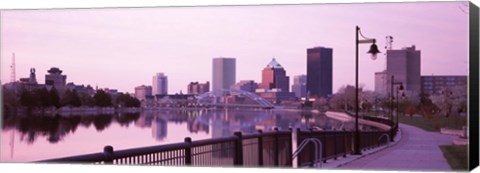 Framed Buildings at the waterfront, Genesee, Rochester, Monroe County, New York State Print