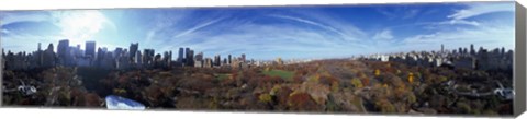 Framed 360 degree view of a city, Central Park, Manhattan, New York City, New York State, USA 2009 Print