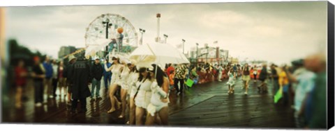 Framed People celebrating in Coney Island Mermaid Parade, Coney Island, Brooklyn, New York City, New York State, USA Print