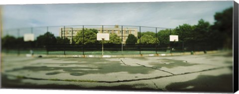Framed Basketball court in a public park, McCarran Park, Greenpoint, Brooklyn, New York City, New York State, USA Print