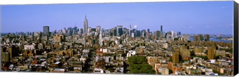 Framed Aerial view of Manhattan and Empire State building, New York City, New York State, USA Print