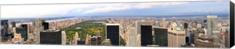 Framed Aerial view of a city, Central Park, Upper Manhattan, Manhattan, New York City, New York State, USA Print