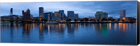 Framed Skyline and Willamette River, Portland, Oregon Print