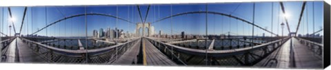 Framed 360 Degree View of the Brooklyn Bridge Print