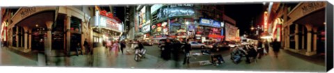 Framed 360 degree view of a city at dusk, Broadway, Manhattan, New York City, New York State, USA Print