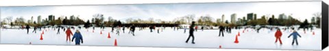 Framed 360 degree view of tourists ice skating, Wollman Rink, Central Park, Manhattan, New York City, New York State, USA Print