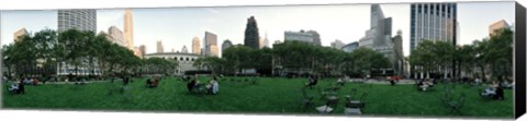 Framed 360 degree view of a public park, Bryant Park, Manhattan, New York City, New York State, USA Print