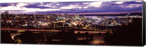 Framed Aerial view of a city, Tacoma, Pierce County, Washington State, USA 2010 Print