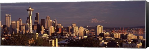 Framed View of Space Needle and surrounding buildings, Seattle, King County, Washington State, USA 2010 Print