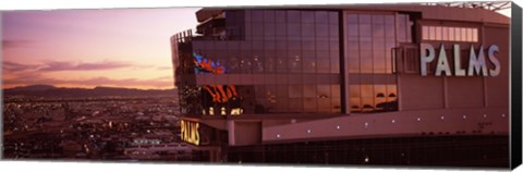 Framed Hotel lit up at dusk, Palms Casino Resort, Las Vegas, Nevada, USA Print