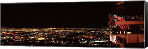 Framed Hotel lit up at night, Palms Casino Resort, Las Vegas, Nevada, USA 2010 Print