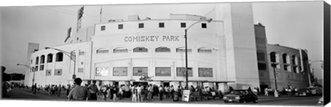 Framed People outside a baseball park, old Comiskey Park, Chicago, Cook County, Illinois, USA Print
