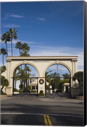 Framed Entrance gate to a studio, Paramount Studios, Melrose Avenue, Hollywood, Los Angeles, California, USA Print