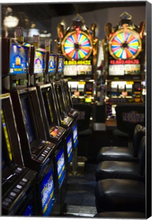 Framed Slot machines at an airport, McCarran International Airport, Las Vegas, Nevada, USA Print