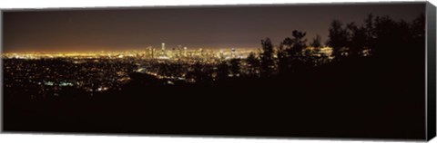 Framed Los Angeles, California Cityscape at Night Print