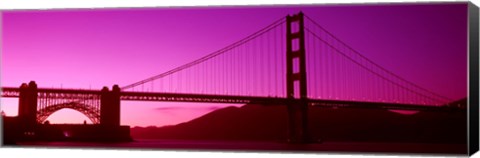 Framed Low angle view of a suspension bridge, Golden Gate Bridge, San Francisco Bay, San Francisco, California, USA Print