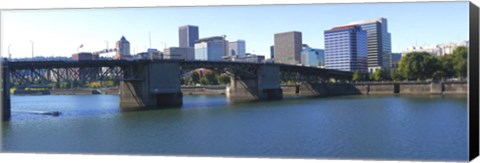 Framed Bridge across a river, Burnside Bridge, Willamette River, Portland, Multnomah County, Oregon, USA 2010 Print