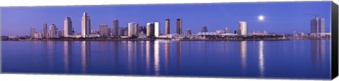 Framed Moonrise over a city, San Diego, California, USA 2010 Print