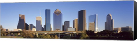 Framed Skyscrapers against blue sky, Houston, Texas, USA Print