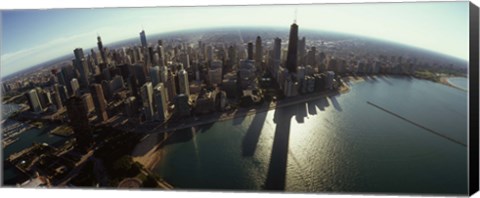 Framed Bird&#39;s eye view of Chicago, Cook County, Illinois, USA 2010 Print