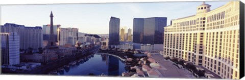 Framed Hotels in a city, The Strip, Las Vegas, Nevada, USA 2010 Print