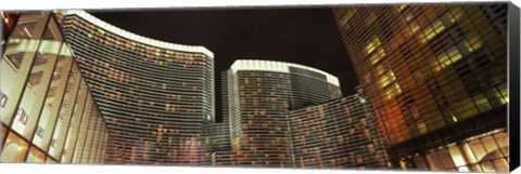 Framed Skyscrapers lit up at night, Citycenter, The Strip, Las Vegas, Nevada, USA Print