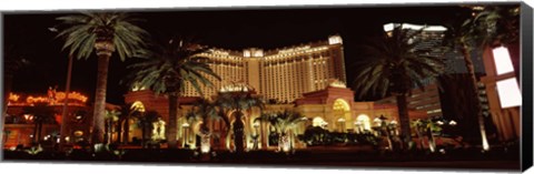 Framed Hotel lit up at night, Monte Carlo Resort And Casino, The Strip, Las Vegas, Nevada, USA Print