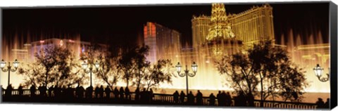 Framed Las Vegas Hotels at Night Print