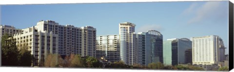 Framed Skyscrapers in a city, Lake Eola, Orlando, Orange County, Florida, USA Print