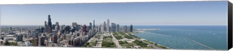 Framed City skyline from south end of Grant Park, Chicago, Lake Michigan, Cook County, Illinois 2009 Print