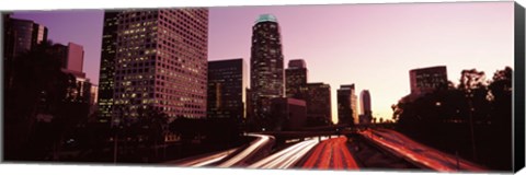 Framed Highway through Skyscrapers in Los Angeles, California Print