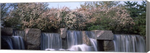 Framed Waterfall, Franklin Delano Roosevelt Memorial, Washington DC, USA Print