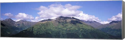 Framed Clouds over mountain range, Seward Highway, Kenai Peninsula, Alaska, USA Print