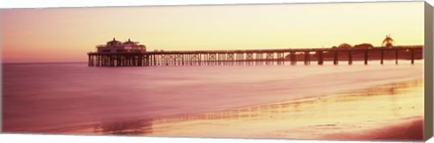 Framed Pier at sunrise, Malibu Pier, Malibu, Los Angeles County, California, USA Print