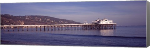 Framed Pier over an ocean, Malibu Pier, Malibu, Los Angeles County, California, USA Print