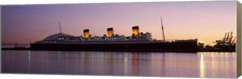 Framed RMS Queen Mary in an ocean, Long Beach, Los Angeles County, California, USA Print