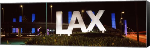 Framed Neon sign at an airport, LAX Airport, City Of Los Angeles, Los Angeles County, California, USA Print