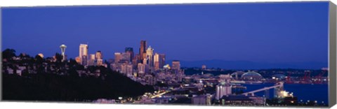 Framed Buildings in a city, Elliott Bay, Seattle, Washington State, USA 2010 Print