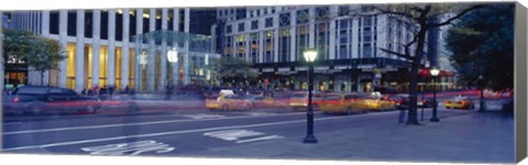 Framed Traffic on the road, Fifth Avenue, Manhattan, New York City, New York State, USA Print