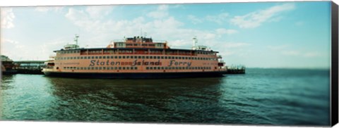 Framed Ferry in a river, Staten Island Ferry, Staten Island, New York City, New York State, USA Print