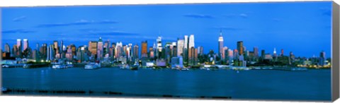 Framed Manhattan skyline at dusk, New York City, New York State, USA Print