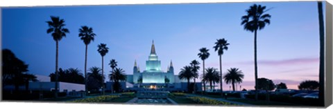 Framed Oakland Temple at dusk, Oakland, California Print